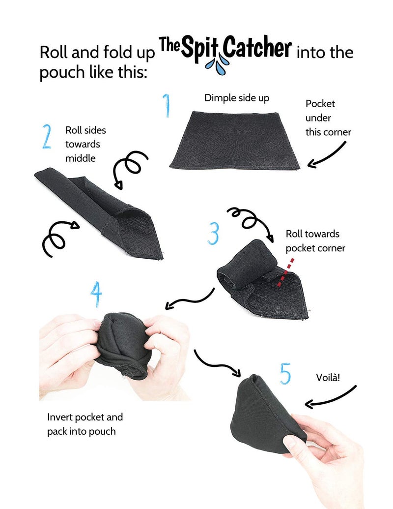 Brasstache The Original Spit Catcher by Brasstache - For Brass/Wind Instruments, Ultra-Absorbent and Leakproof, Multi-layered Cloth Pad to Empty Your Spit, Self-Packingâ€¦â€¦ (Single) - Image 2